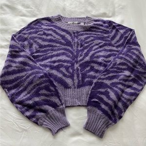 ASOS Collusion Purple Zebra Cropped Sweater